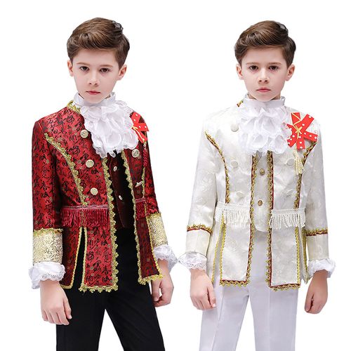 儿童六一欧洲宫廷服装演出礼服男舞台复古白马王子欧式表演服套装